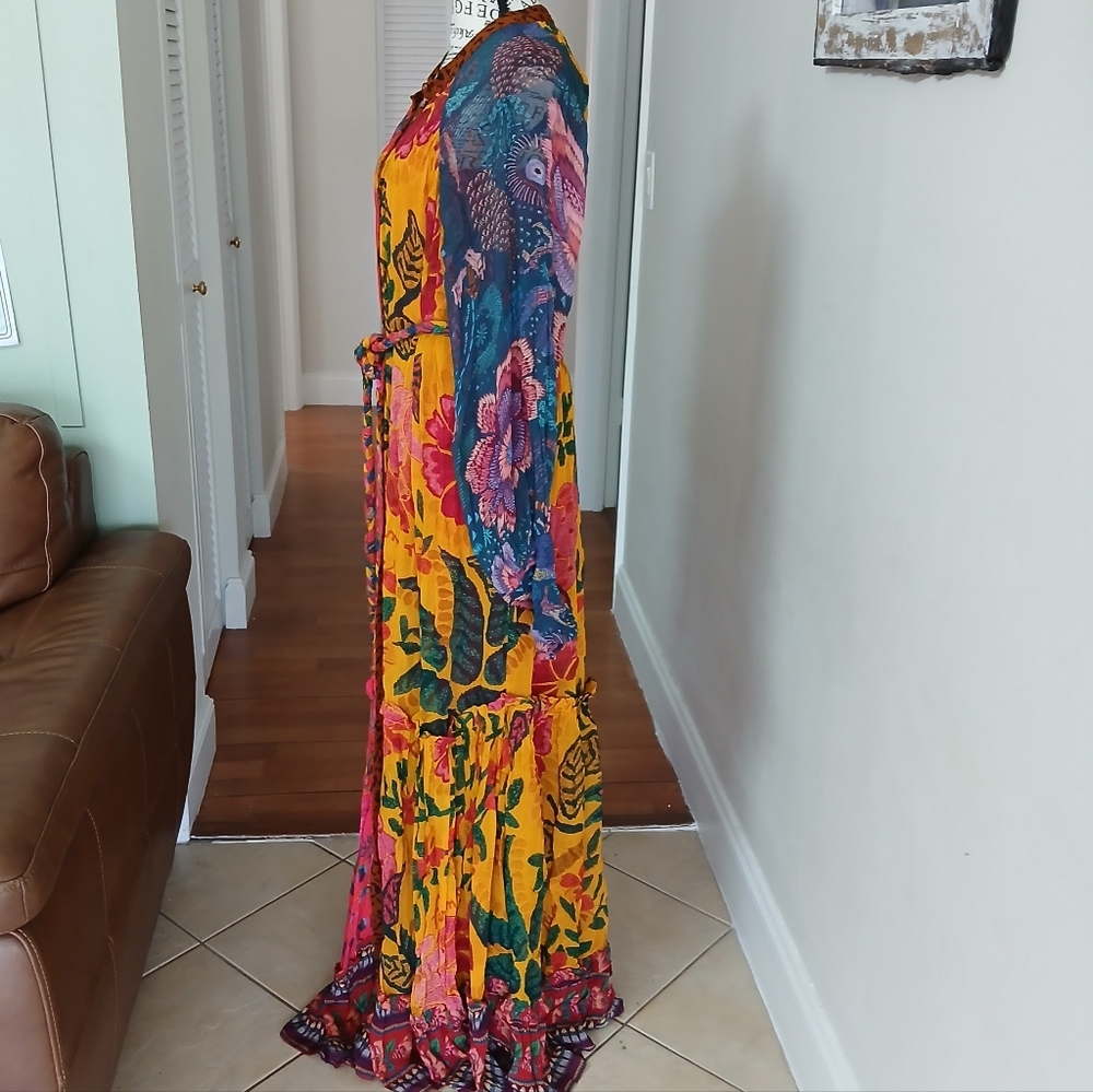 FARM RIO‎ Mixed Prints Button Down Maxi Dress In Mix Print - Picture 6 of 11